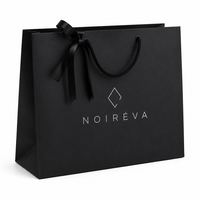 Sacs cadeaux personnalisés en papier écologique durable avec longues poignées en corde, sacs fourre-tout de luxe avec nœud en satin, pour marques de détail haut de gamme