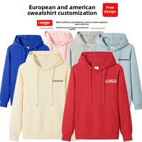 Pull à capuche 100 % coton pour le commerce transfrontalier, combinaison, vêtements de groupe avec logo personnalisé, chemise publicitaire, veste de travail