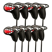 Housse de fer de golf en tricot à rayures arc-en-ciel, style pompon, protection tressée en fil doux pour hommes, femmes et juniors, kit de protection de tête de fer de golf