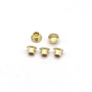 Remaches Semitubulares de Latón con Cabeza Redonda de 3mm, 4mm, 5mm, Pulidos, para Fijaciones de Prendas, Bolsos y Cinturones - Product Image 1