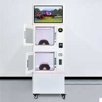 Machine de nettoyage de casques automatique à double compartiment avec écran tactile intelligent, SDK et désinfection UV pour stations-service et centres commerciaux