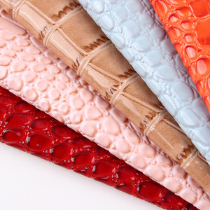 Pvc Crocodile Texture Leather 1.0mm Water Resistant For Bag Making <b>Orange</b> <b>Light</b> Blue Brown - Product Image 2
