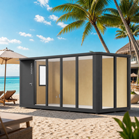 COCOVIA Cabane de villégiature modulaire préfabriquée en aluminium pour mini-plage, maison à structure en aluminium préfabriquée