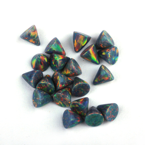 Vendita calda 98 colori pietra opale cono sintetico per Piercing gioielli per 3mm 4mm 5mm retro piatto laboratorio creato cono opale perline - Product Image 4