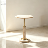 Table d'appoint en pierre de travertin blanc Table basse de meubles de maison moderne de style italien et nordique pour le salon
