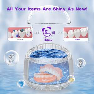 Portable Ultrasonic <b>Cleaner</b> For Dentures <b>Retainers</b> Braces High Frequency 42kHz - Product Image 4
