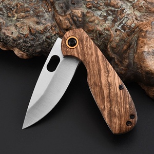 มีดพับ EDC ด้ามไม้แท้สั่งทำพิเศษ ใบมีดสแตนเลส สลักโลโก้ด้วยเลเซอร์ HK FB084 OEM สำหรับล่าสัตว์ - Product Image 4