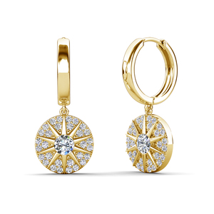 Daisini Shining Hoop Oorbellen Versierd met <span class=keywords><strong>Swarovski</strong></span> Kristallen 925 Sterling Zilver Luxe Hypoallergeen Damessieraden - Product Image 4