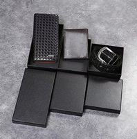 Kotak Kemasan Hadiah Mewah, Kotak Dompet Pria Persegi Panjang Hitam, Kotak Dasi, Kotak Sabuk, Kotak Hadiah Bisnis Pria Kustom Pabrik