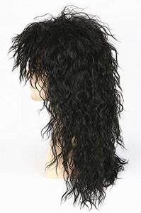 Peluca <span class=keywords><strong>de</strong></span> Cosplay <span class=keywords><strong>de</strong></span> Rocker <span class=keywords><strong>de</strong></span> Heavy Metal Punk <span class=keywords><strong>de</strong></span> los 80 para Hombre, <span class=keywords><strong>Disfraz</strong></span> <span class=keywords><strong>de</strong></span> Halloween con Gorra Ajustable Negra y 120% <span class=keywords><strong>de</strong></span> Densidad - Product Image 5