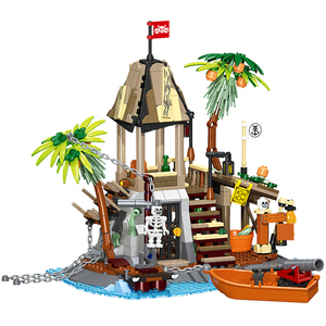 Jie-Star 59159/59160/59161โจรสลัดโครงกระดูกเรือโจรสลัดเกาะโจรสลัดขนาดใหญ่มุมมองถนนโมเดลของเล่นบล็อกอาคารของเล่น - Product Image 6