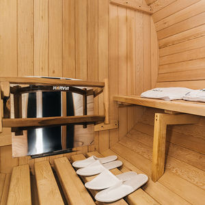 Sauna Exterior de Madera Sólida de Cedro Rojo con Infrarrojos Lejanos para 4-6 Personas, con Ventanas, Ecológica, para Apartamento, con Estufa Eléctrica de Vapor Seco - Product Image 5