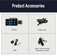 Caméra embarquée 2K 4G avec carte SIM, Wi-Fi, GPS, prise en charge CMSV6, ADAS, BSD, boîte noire de voiture, écran tactile 3 pouces, 4 canaux (avant et arrière)