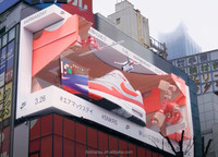 Layar LED 3D Video Wall LED Luar Ruangan di Dinding Tiang