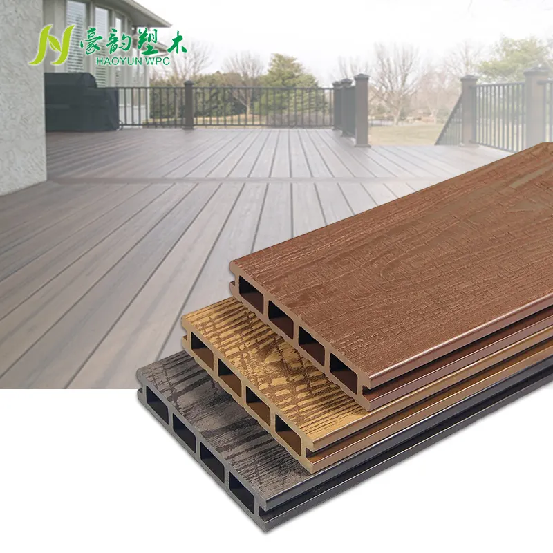 Resistente agli agenti atmosferici 146*25 impermeabile a lunga durata in legno di plastica Decking composito pavimenti per Patio esterno