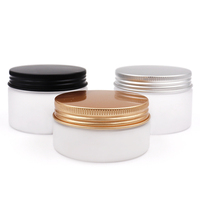 Vide 4oz 5oz 200g 250ml Épais Givré Clair Large Bouche Corps Beurre Cosmétique PET Pot En Plastique Avec Couvercles Blancs