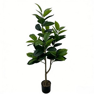 Bonsái de Árbol de Caucho para Decoración de Interiores, Planta Artificial con Hojas Simuladas - Product Image 1