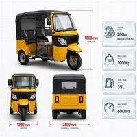 Tuk-tuk à essence 200cc pour le marché philippin, tricycle à essence à 3 roues pour le transport de passagers et l'utilisation en taxi