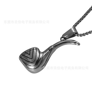 <b>Titanium</b> Steel Men's Pipe Pendant Geometric Design Irregular Shape Themed Charm SP1072 - Product Image 5