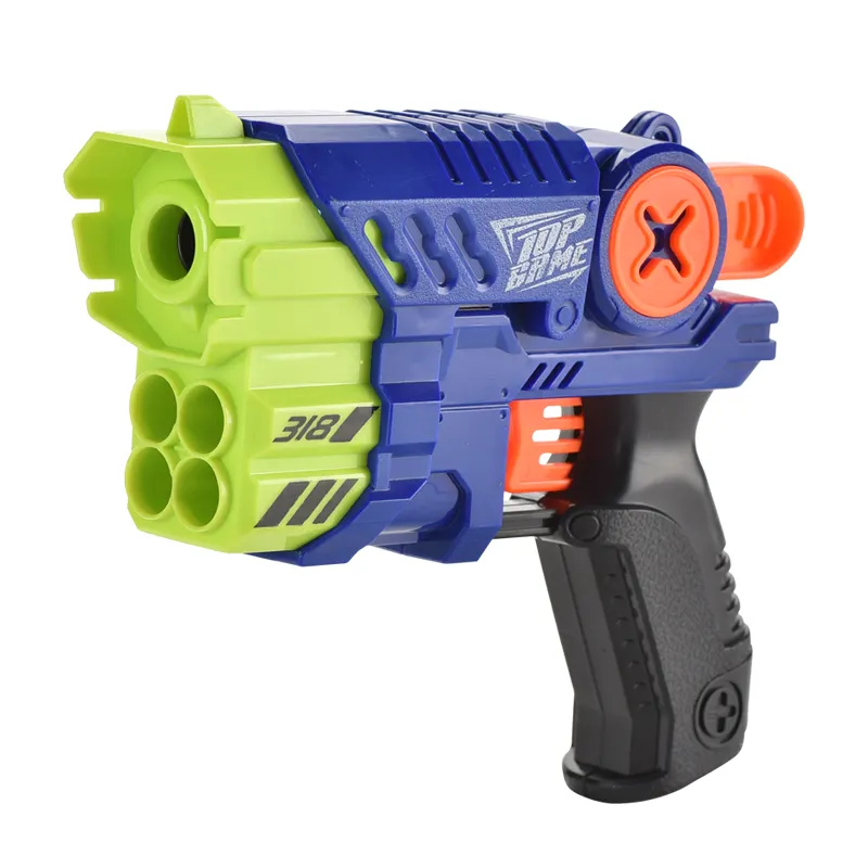 Çekim oyuncak tabanca oyuncaklar ABS plastik hava Blaster manuel EVA yumuşak kurşun oyuncak tabanca için çocuklar