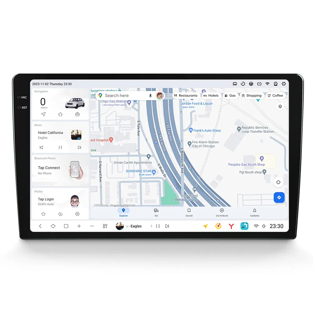 Mekede DUDUAUTO nouveau système de navigation de voiture à écran Android 2000*1200 2K pour unité principale universelle avec voiture play auto