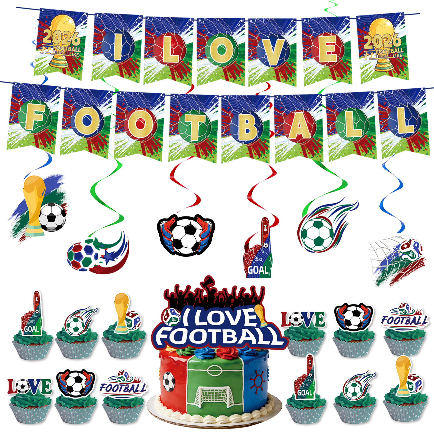 Thème de football, lot de 3
