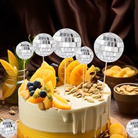Boule à facettes personnalisée en gros pour la décoration de gâteaux - boule disco avec bâton en bois pour la décoration de fête
