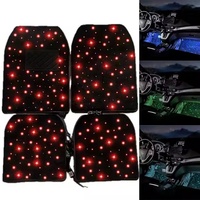Ciel étoilé lumières LED tapis de voiture 12V alimentation USB universelle tapis en plastique dur à fibre optique pour voiture à fibre optique au sol arrière