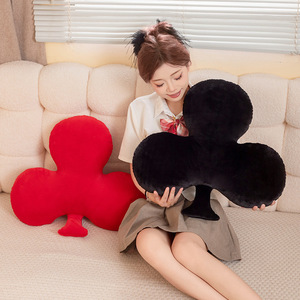 <span class=keywords><strong>Coussin</strong></span> <span class=keywords><strong>en</strong></span> peluche créatif <span class=keywords><strong>en</strong></span> <span class=keywords><strong>forme</strong></span> <span class=keywords><strong>de</strong></span> carte à jouer, motif dessin animé Cœur Pique Dame As, pour canapé et décoration intérieure - Product Image 1