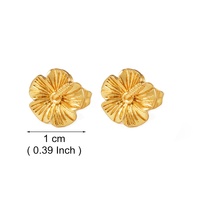 Boucles d'oreilles en forme de fleur tropicale hibiscus hawaïen de Guam, bijoux de Nouvelle-Zélande et de la Guadeloupe pour femmes # 330006E