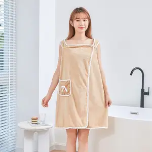 Vendita calda asciugamano da bagno indossabile Super morbido e confortevole per adulti accappatoio da doccia accappatoio femminile