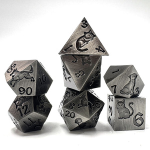 Dés en alliage de zinc avec motifs en relief <span class=keywords><strong>chat</strong></span> et chien, lot de 7 dés - Product Image 2