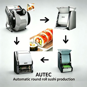 Juego Completo de Equipos para Sushi, Molde Personalizado Redondo/Cuadrado para Sushi, Onigiri/Nigiri/<span class=keywords><strong>Norimaki</strong></span>, Mezcladora de Arroz Autec ASM780 - Product Image 1