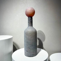 Vase en verre dépoli fait main haut de gamme de la série Morandi, pour décoration artistique de chambre d'hôtel, soufflé à la main