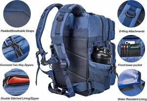 Mochila Táctica Azul de 45L, Mochila Grande para Exteriores con Sistema MOLLE para Hombre y Mujer, Diseño Geométrico de Moda - Product Image 5
