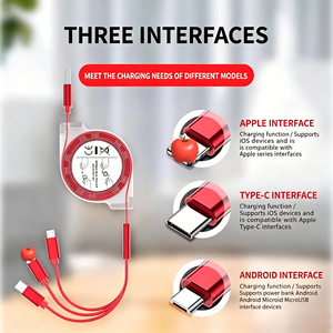 พอร์ต USB แบบยืดหดได้3A <span class=keywords><strong>ชาร์จ</strong></span>เร็วสายชาร์จสำหรับใช้ในรถแบบสากลประเภท <span class=keywords><strong>C</strong></span> iPhone Android - Product Image 4