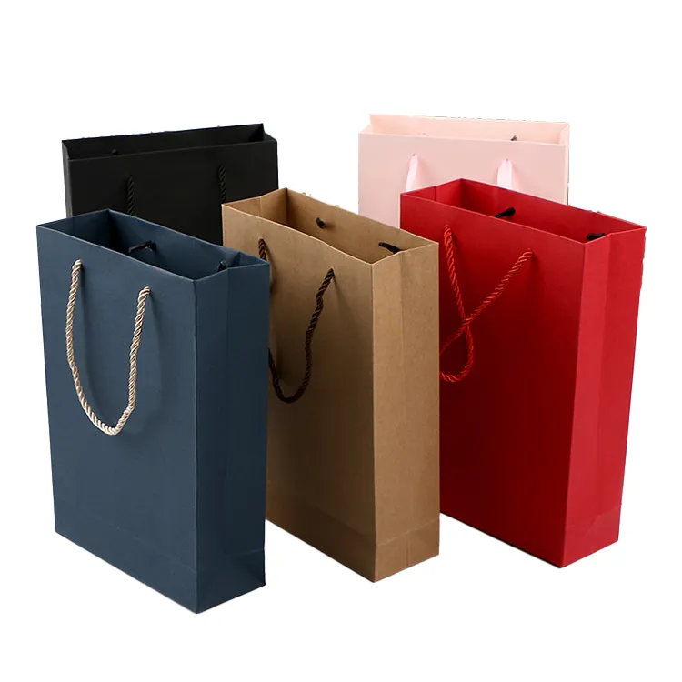 Custom Luxury Clothing Retail Bag Packing Pink Gift Bag bolsas de papel Shopping Packaging Paper Bags With Handles For Clothes