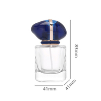 Flacon de parfum en verre rechargeable vide 30ml 50ml 100ml, type à vis, transparent, avec bouchon ovale bleu, conception anti-fuite