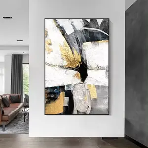 Luxury Abstract Gold Leaf Wall Canvas Art 100% Handmade Painting Home Decoration Wall Modern Art Decor Canvas Oil Painting