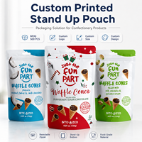 Sachet refermable personnalisé pour snacks, bonbons et biscuits, en PE/aluminium alimentaire, recyclable, avec fermeture éclair, type stand-up
