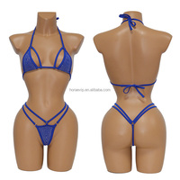 Tenues de danseuse S683, vêtements de performance exotiques et sexy, ornés de strass, bikini scintillant en cristal, ensemble de tenue de pole dance