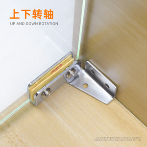 Glass Door Hinge 4 Mm Cold Rolled Steel Surface Mount Minimalist Cabinet <b>Display</b> <b>Case</b> Furniture Hinge Easy Installation - Product Image 5