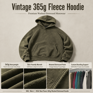 Sweat à capuche polaire 365G pour homme, effet vintage délavé, bords usés, coupe oversize, multicolore, streetwear, vente en gros, fournisseur OEM, haut de gamme - Product Image 5