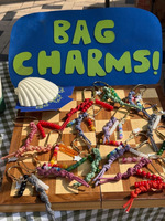 Porte-clés perlé inspiré de JS, breloques en corde tressée paracorde, pendentif avec mousqueton, accessoires de sac personnalisés