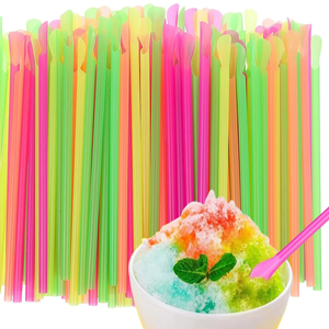 Pajitas de neón multicolor para batidos, helados y milkshakes de verano, accesorio para fiestas de cumpleaños y bares, venta al por mayor - Product Image 5