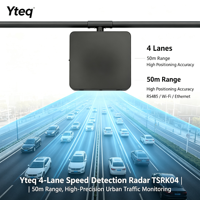 Radar Sensor Kecepatan Multi Jalur Jangkauan Deteksi 60m 4 Jalur MmWave 24GHz Manajemen Lalu Lintas Perkotaan Konfigurasi WiFi Web