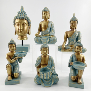 Polished Resin Buddha Head Sculpture Modern Zen Art For Indoor Spaces - Product Image 5