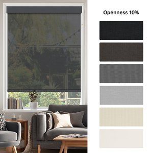 SAMADHI Built-In Electric Motorized Blackout Roller Blinds Vertical Design Polyester Upper/Lower Biparting Open Custom Size - Product Image 3