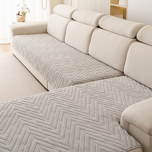 ผ้าคลุมโซฟาผ้ากำมะหยี่หนากันลื่นกันน้ำสไตล์โมเดิร์นสีทึบ 76 X 152 X 30 ซม. สำหรับโซฟาทั่วไป - Product Image 1