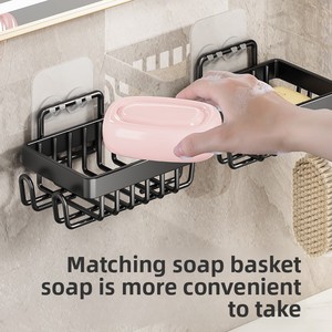Étagère de rangement triangulaire à double niveau pour salle de bain, en métal, sans perçage, organisateur d'angle de toilettes avec <span class=keywords><strong>outils</strong></span> de nettoyage - Product Image 3